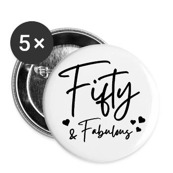 Fifty fabulous - Buttons small 1''/25 mm (5-pack) - white - Front