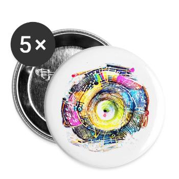 Cercle de musique - Lot de 5 petits badges (25 mm) - blanc - Devant
