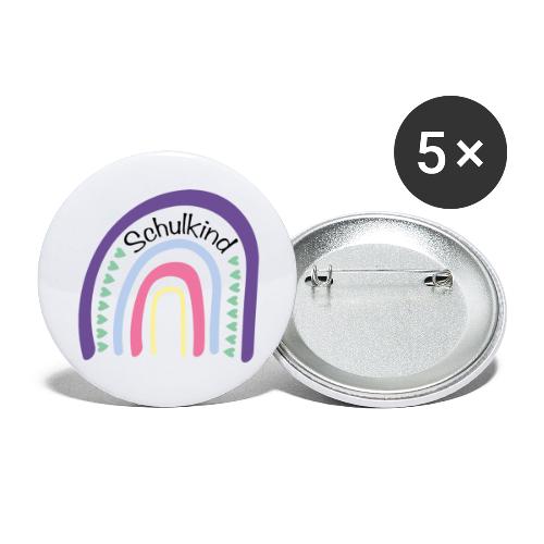 Schulkind Regenbogen - Buttons klein 25 mm (5er Pack)