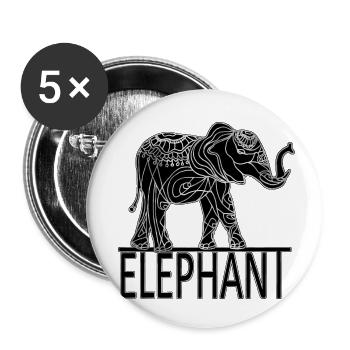 Elefant - Buttons klein 25 mm (5er Pack) - Weiß - Vorne