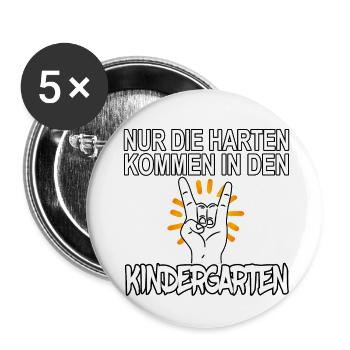 Harte Kindergärtner - Buttons klein 25 mm (5er Pack) - Weiß - Vorne