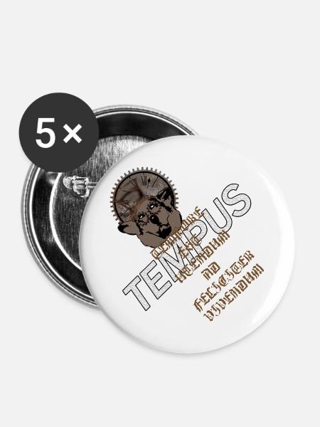 Zeit nutzen - Buttons klein 25 mm (5er Pack) - Weiß