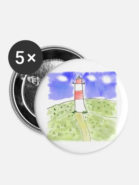 Leuchtturm - Buttons klein 25 mm (5er Pack) - Weiß