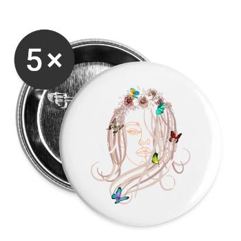butterfly kisses - Buttons small 1''/25 mm (5-pack) - white - Front