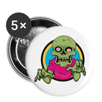 Zombie Halloween Shirt - Buttons small 1''/25 mm (5-pack) - white - Front