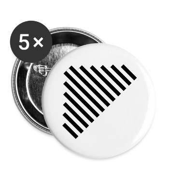 Geometrical Black&White - Buttons small 1''/25 mm (5-pack) - white - Front