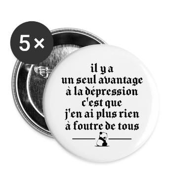 rien a faire !! - Lot de 5 petits badges (25 mm) - blanc - Devant