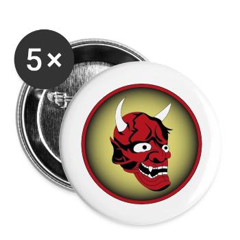 Red Horned Goblin - Buttons small 1''/25 mm (5-pack) - white - Front