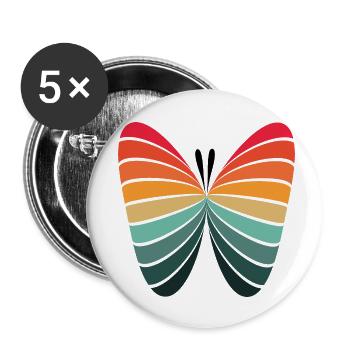Schmetter Ling - Buttons klein 25 mm (5er Pack) - Weiß - Vorne