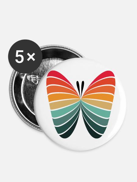 Schmetter Ling - Buttons klein 25 mm (5er Pack) - Weiß