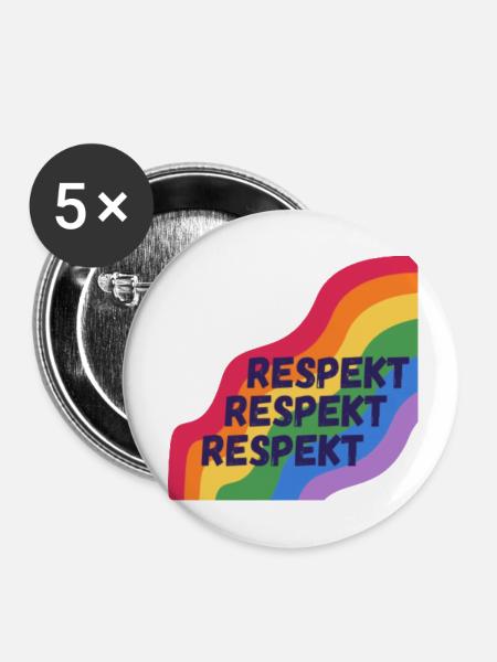Pride Respekt - Buttons klein 25 mm (5er Pack) - Weiß