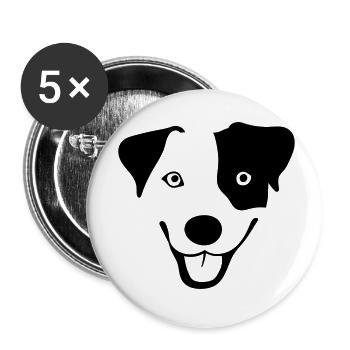 Drôle de chien - Lot de 5 petits badges (25 mm) - blanc - Devant