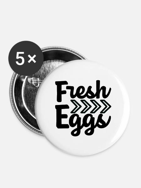 Fresh Eggs - Buttons klein 25 mm (5er Pack) - Weiß