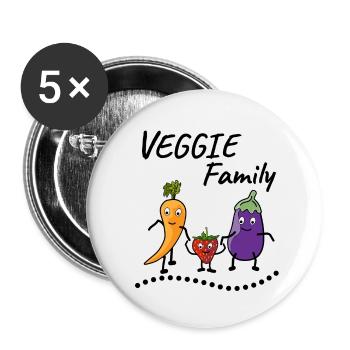 vegie family - Buttons small 1''/25 mm (5-pack) - white - Front