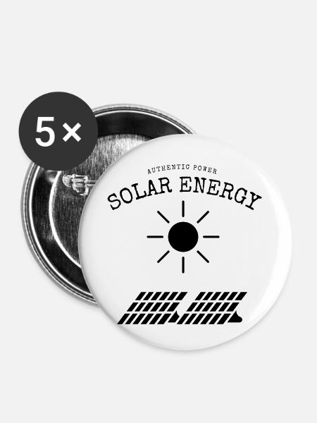 Solar Energy Authentic Power - Buttons klein 25 mm (5er Pack) - Weiß