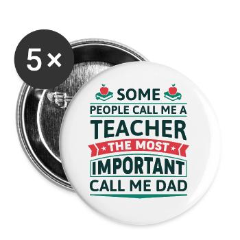 Manche Leute nennen mich einen Lehrer - Buttons klein 25 mm (5er Pack) - Weiß - Vorne