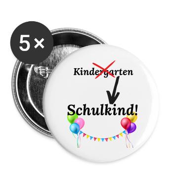 Schulkind - Buttons klein 25 mm (5er Pack) - Weiß - Vorne