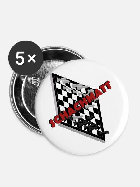Schachmatt gesetzt - Buttons klein 25 mm (5er Pack) - Weiß