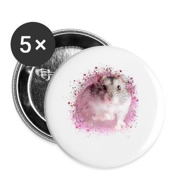 zwerghamster,hamster,weiss,graffiti,malerei,rosa - Buttons klein 25 mm (5er Pack) - Weiß - Vorne