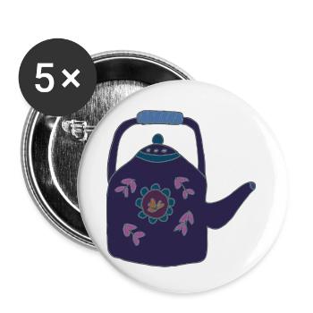 teapot - Buttons small 1''/25 mm (5-pack) - white - Front