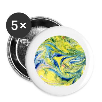 Farbverlauf gelb blau - Buttons klein 25 mm (5er Pack) - Weiß - Vorne