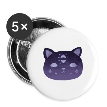Witch Cat Third Eye - Buttons small 1''/25 mm (5-pack) - white - Front