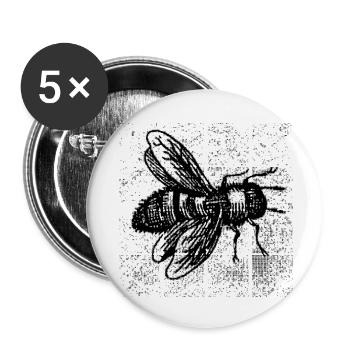 Matrix Apes - abeille matricielle - Lot de 5 petits badges (25 mm) - blanc - Devant