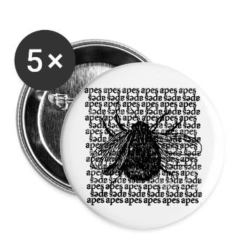 Biene - Buttons klein 25 mm (5er Pack) - Weiß - Vorne