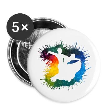 Standard Rainbow Dance Couple Watercolor Gradient - Buttons small 1''/25 mm (5-pack) - white - Front
