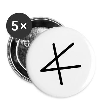 Alpha | Symbol | griechisches Alphabet - Buttons klein 25 mm (5er Pack) - Weiß - Vorne