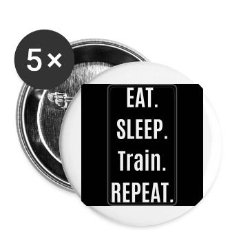 Sticker Training - Buttons klein 25 mm (5er Pack) - Weiß - Vorne
