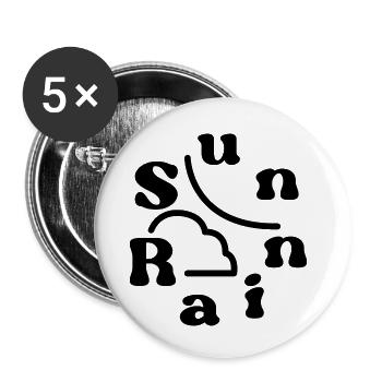 Sun& Rain - Lot de 5 petits badges (25 mm) - blanc - Devant