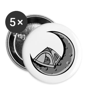 Espace tente de camping Moon - Lot de 5 petits badges (25 mm) - blanc - Devant