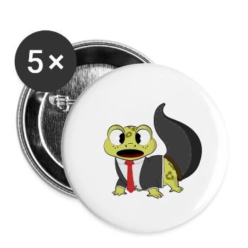 Business Gecko - Buttons small 1''/25 mm (5-pack) - white - Front