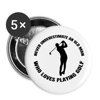 Golf Golfspielerin Golfschläger Spruch Golfball - Buttons klein 25 mm (5er Pack) - Weiß - Vorne