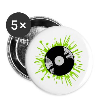 Gouttes de disque vinyle Color blobs - Lot de 5 petits badges (25 mm) - blanc - Devant
