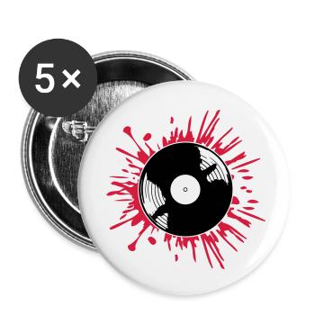 Les gouttes de sang enregistrent des éclaboussures de couleur - Lot de 5 petits badges (25 mm) - blanc - Devant