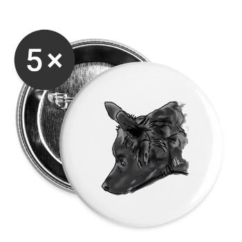 Berger australien - Lot de 5 petits badges (25 mm) - blanc - Devant