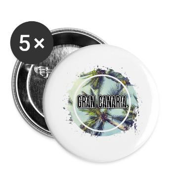 Gran Canaria Sommer Sonne Strand Meer Palmen - Buttons klein 25 mm (5er Pack) - Weiß - Vorne