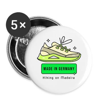 MADE IN GERMANY Hiking on Madeira - Holiday Trip - Buttons small 1''/25 mm (5-pack) - white - Front