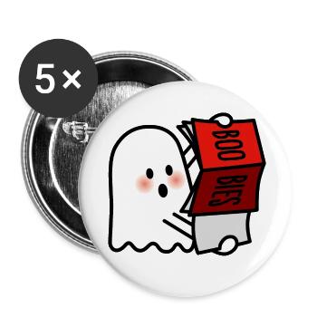 Boobies BOO BIES freches Halloween Erotik Magazin - Buttons klein 25 mm (5er Pack) - Weiß - Vorne