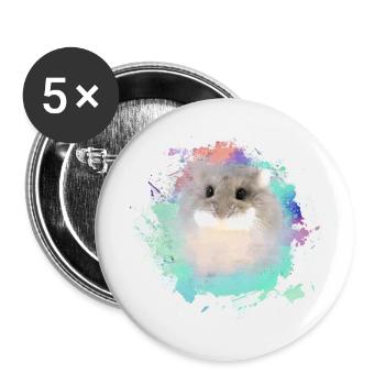 zwerghamster,hamster,bunt,graffiti,malerei,mint - Buttons klein 25 mm (5er Pack) - Weiß - Vorne