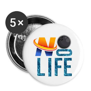 NO BOWLING NO LIFE - Buttons small 1''/25 mm (5-pack) - white - Front