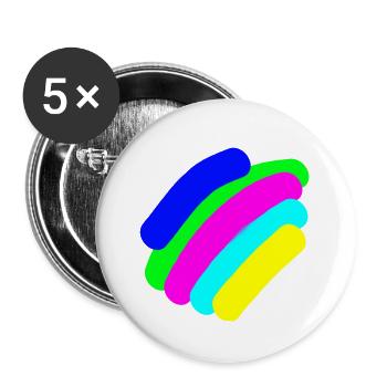 COLOR RAINBOW Mix - Buttons small 1''/25 mm (5-pack) - white - Front
