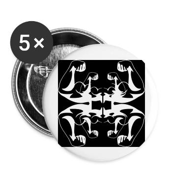 B-White Powerful - Lot de 5 petits badges (25 mm) - blanc - Devant