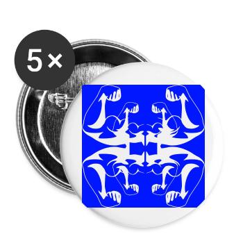 Blue Powerful - Lot de 5 petits badges (25 mm) - blanc - Devant