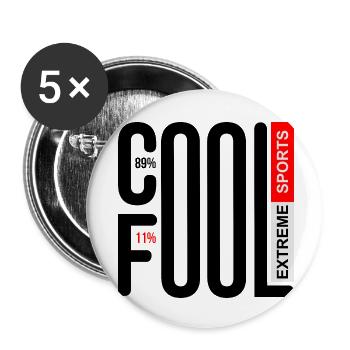 COOL FOOL EXTREME BLACK LINE - Buttons small 1''/25 mm (5-pack) - white - Front