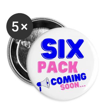 Six Pack à venir 35 - Lot de 5 petits badges (25 mm) - blanc - Devant