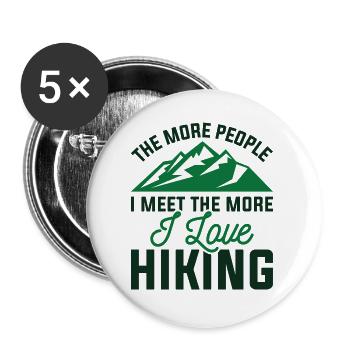 Ich liebe es zu wandern - Buttons klein 25 mm (5er Pack) - Weiß - Vorne