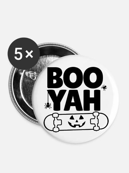 Boo Yah - Buttons klein 25 mm (5er Pack) - Weiß